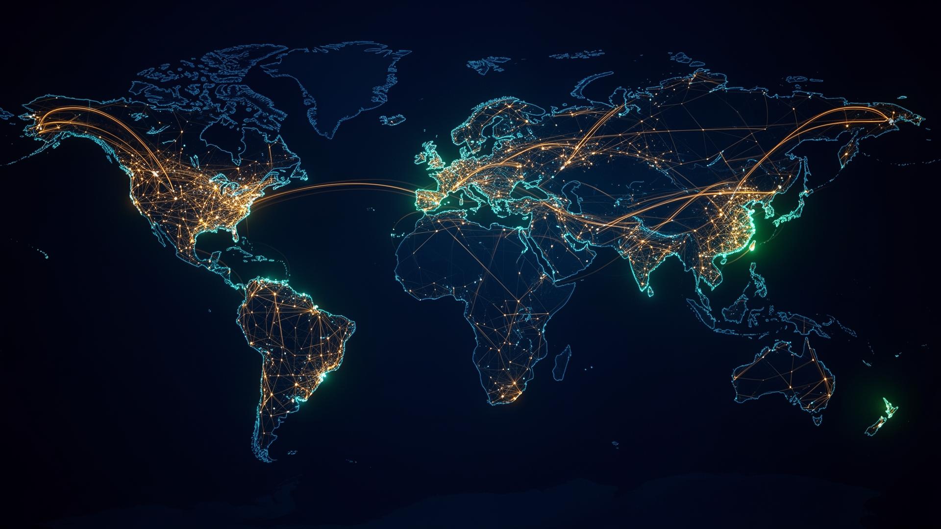 Rede global de conexões internacionais